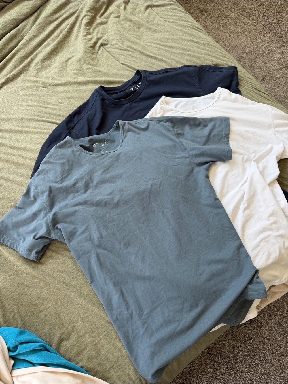 Bylt signature t shirts XL - Slate Blue, Navy, White